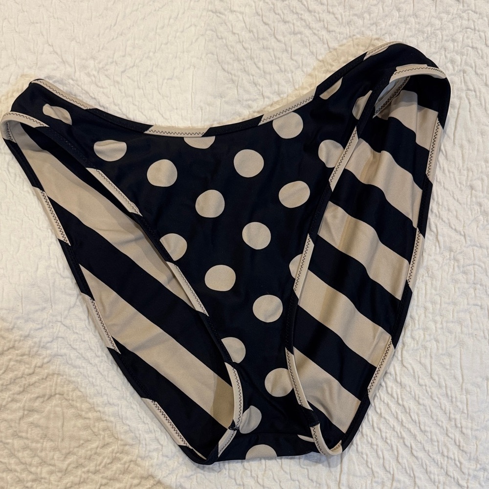 J. Crew reversible Black and White Polka Dot Bikini Bottom